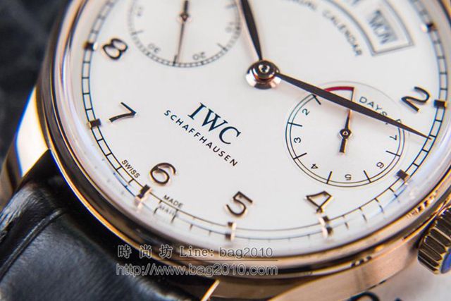 IWC手錶 V2升級版 萬國lW52850 葡萄牙萬年曆腕表系列 萬國表高端機械男表  hds1436